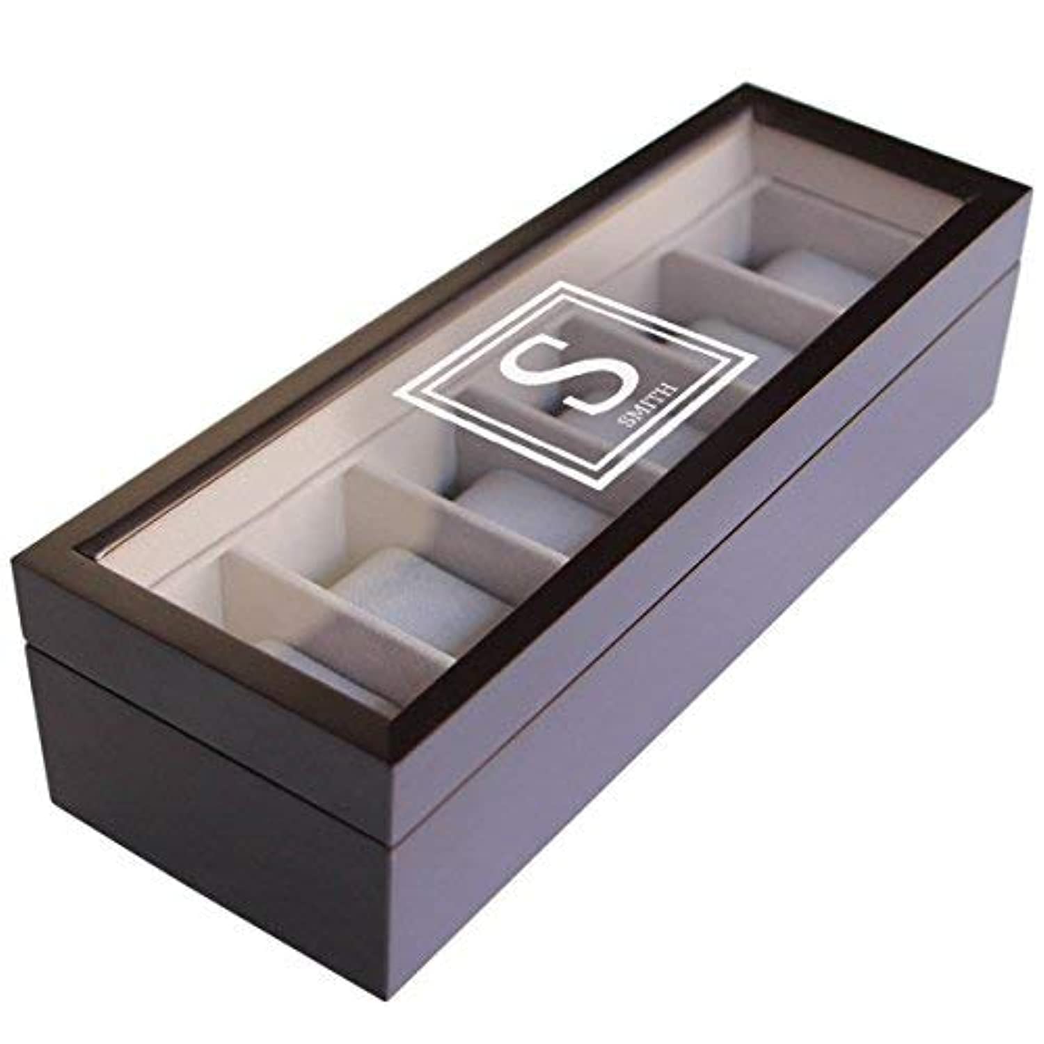 CASE ELEGANCE 6-Slot Solid Wood Watch Box for Men — Real Glass Display Top, Magnetic Closure & Pillow Stands | Watch Organizer Display Case | Gift for Him | Espresso