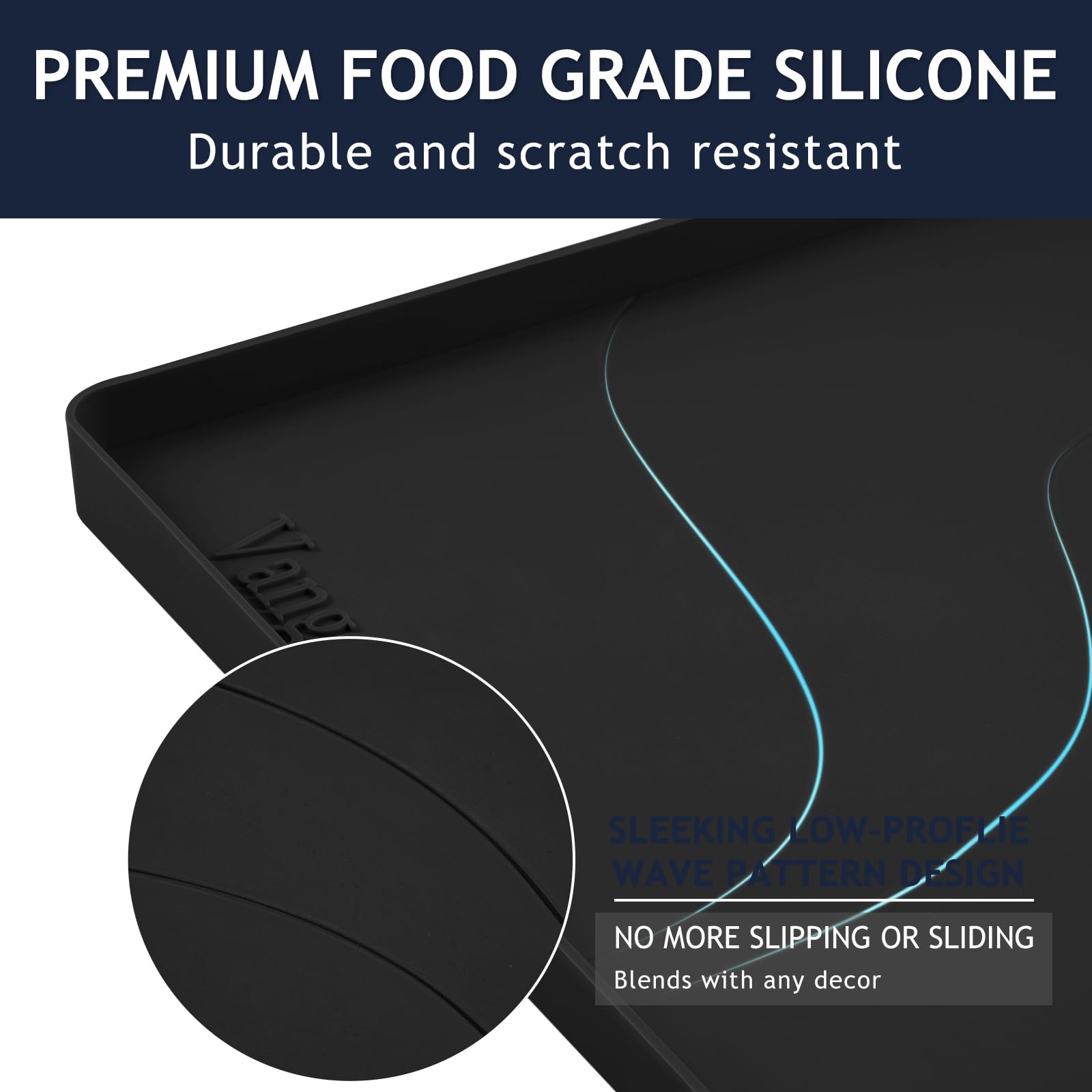 Heavy Duty Silicone Under Sink Mats for Kitchen Waterproof 19" x 19", Extra Thick Under Sink Rubber Mat Drip Tray, Raised Edge Under Sink Liner,Prevent Drips, Leaks, Spills,Beige