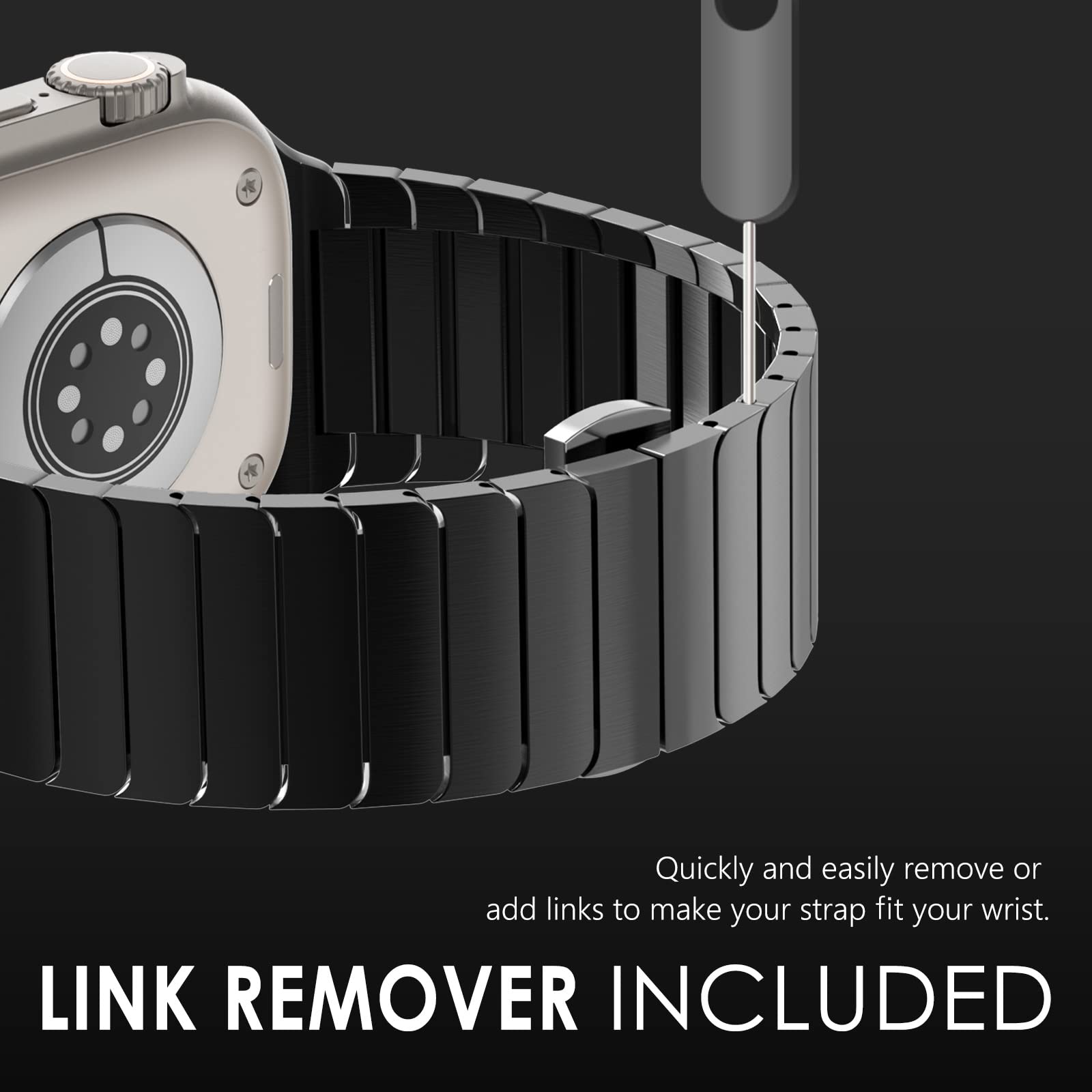 NewWays Titanium & Stainless Steel Link Bracelet for Apple Watch Band Ultra 3 2 1 Band 49mm Series11 10 46mm 42mm 45mm 44mm 41mm 40mm 38mm Series 3-11