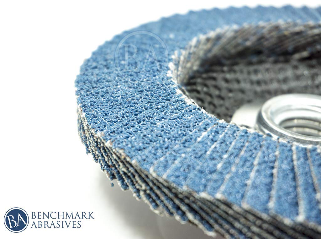 Benchmark Abrasives 4.5" x 5/8"-11 Premium High Density Jumbo Zirconia Type 29 Flap Discs 4 1/2 for Angle Grinder, Sanding Discs, Finishing - Grinding Wheels 4 1/2 Inch (10 Pack) - 40 Grit