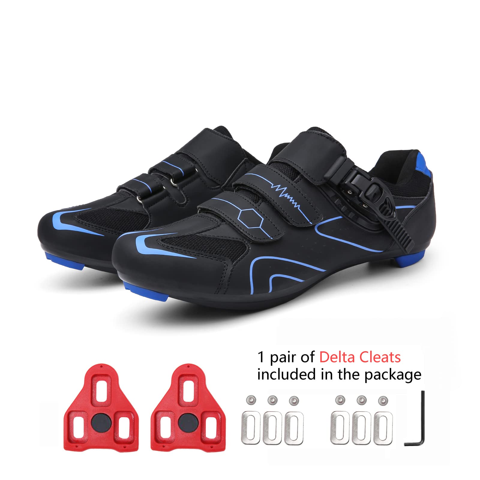 Mens Womens Cycling Shoes Compatible with Peloton Indoor Bicycle Pedals Clip in Road Bike Shoes Pre-Installed with Look Delta Cleats