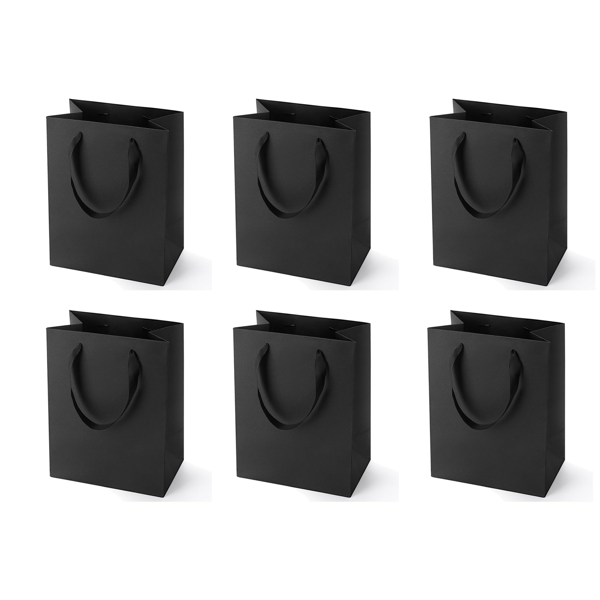 Argivean Black Gift Bags With Handles: 14pcs Medium Gift Bags Bulk 8x5x10 Inch For Wedding Party Birthday Business (M,14)