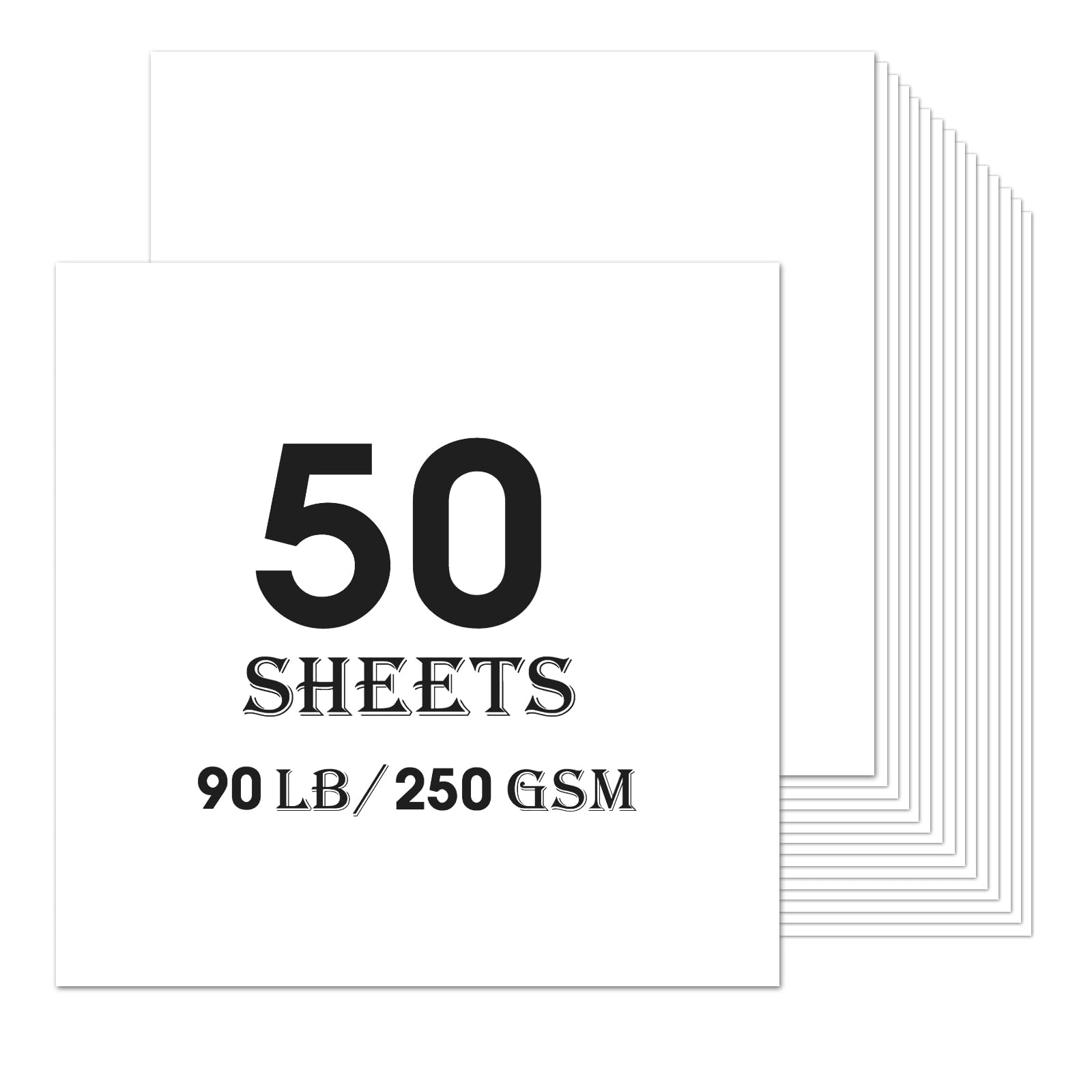 Black Cardstock 50 sheets, 12” x 12” Cardstock Paper Bulk Construction Paper,250GSM Card Stock Printer Paper Scrapbooking Supplies for Diy Crafts Cricut Card Making (Black)