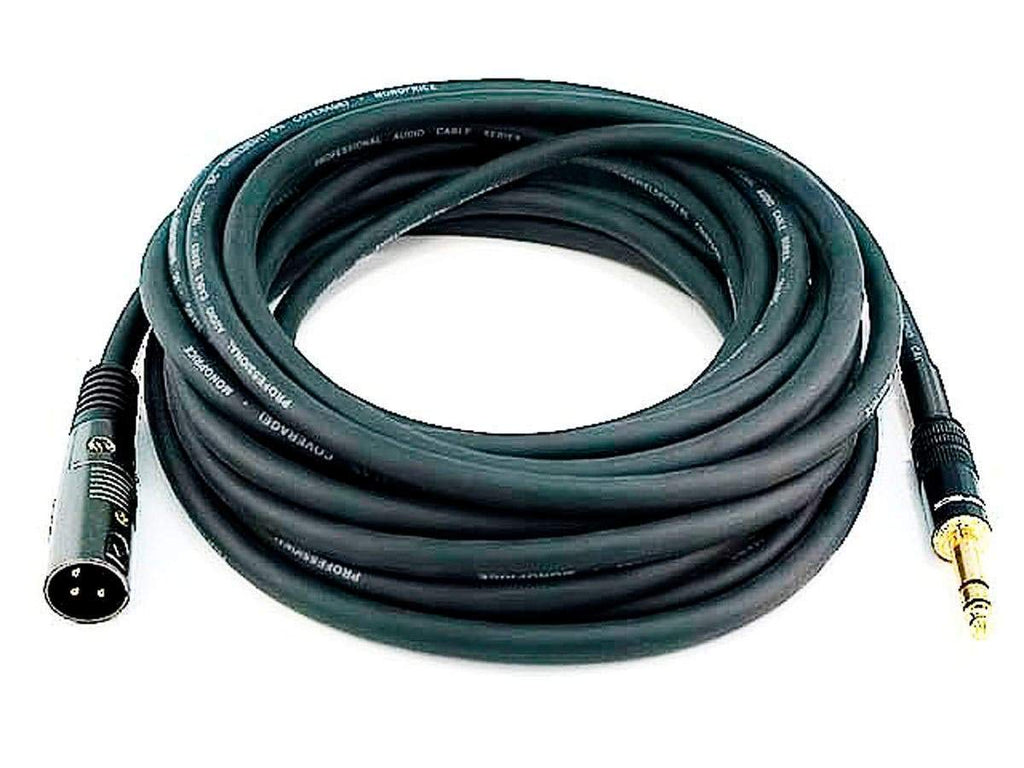 Monoprice 104759 1.5-Feet Premier Series XLR Male to 1/4-Inch TRS Male 16AWG Cable Black