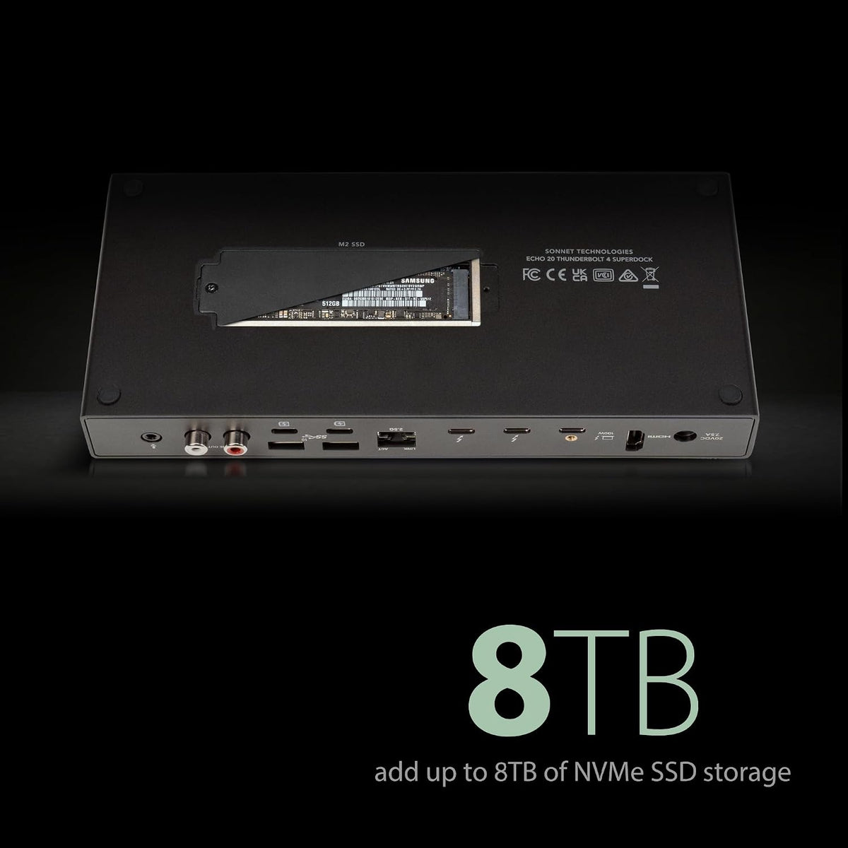 Sonnet Echo 20 Thunderbolt 4 SuperDock 2.5GbE HDMI NVMe 100W USB-C Mac PC