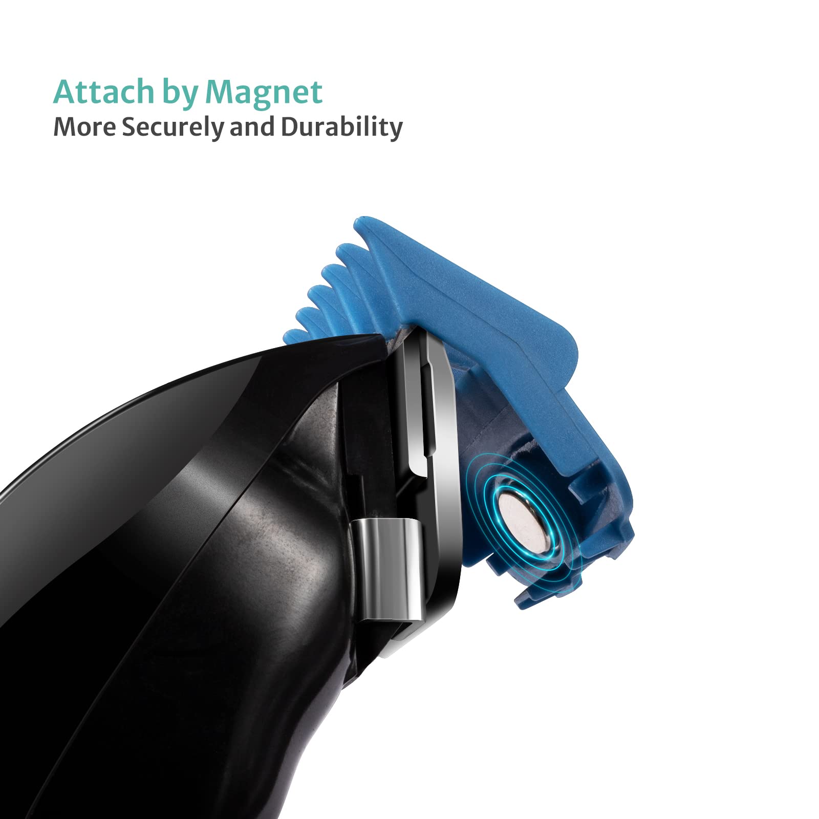 Magetic Clipper Guards Set Compatible with Most Wahl Clippers, Color Coded Clipper Combs Replacement - Guard Number: #1/2, 1 and #1 1/2 (Length: 1/16, 1/8 and 3/16 inch)