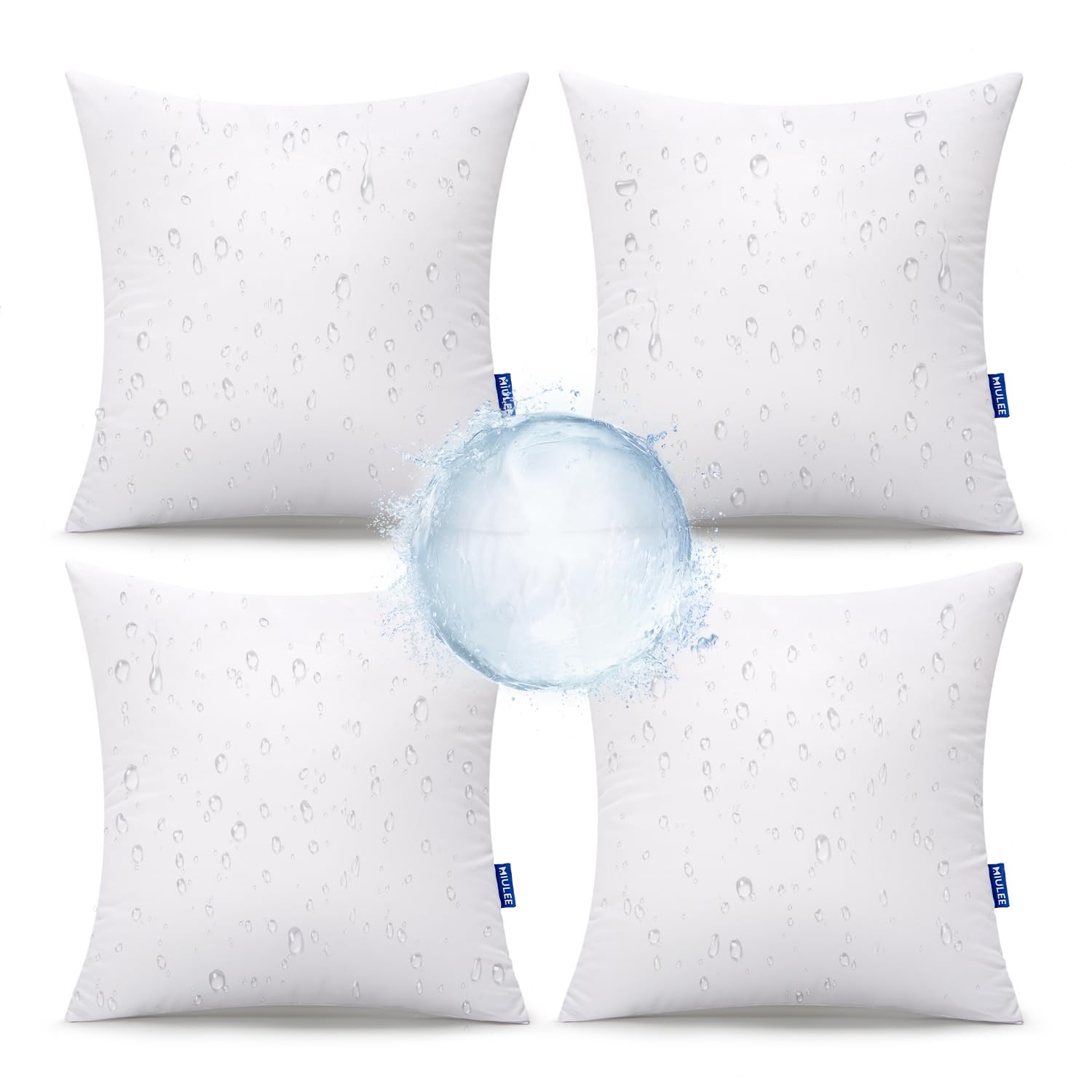 MIULEE 12x20 Outdoor Pillows,Set of 4 Throw Pillows Waterproof,Soft Support Throw Inserts Decorative Water Resistant for Patio Furniture and Garden