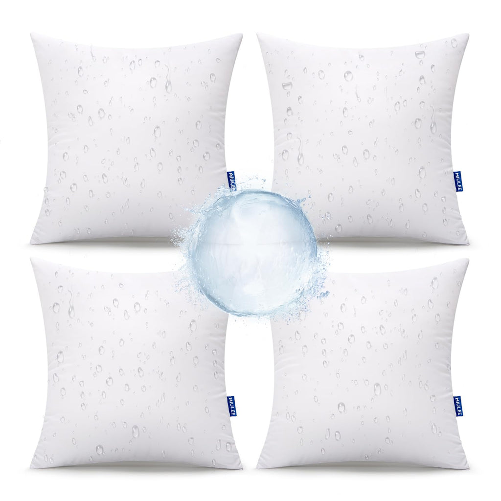 MIULEE 12x20 Outdoor Pillows,Set of 4 Throw Pillows Waterproof,Soft Support Throw Inserts Decorative Water Resistant for Patio Furniture and Garden