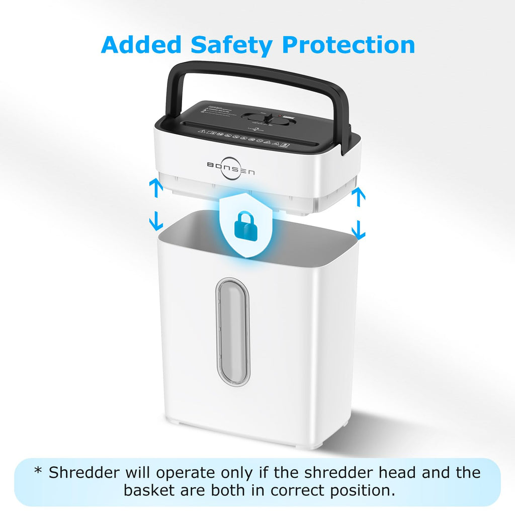 BONSEN Shredder for Home Office, 4 Gallons 8-Sheet Cross Cut Credit Card Shredder, Small Paper Shredder for Home Use, High Security Level P-4, ETL Certification (S3101)