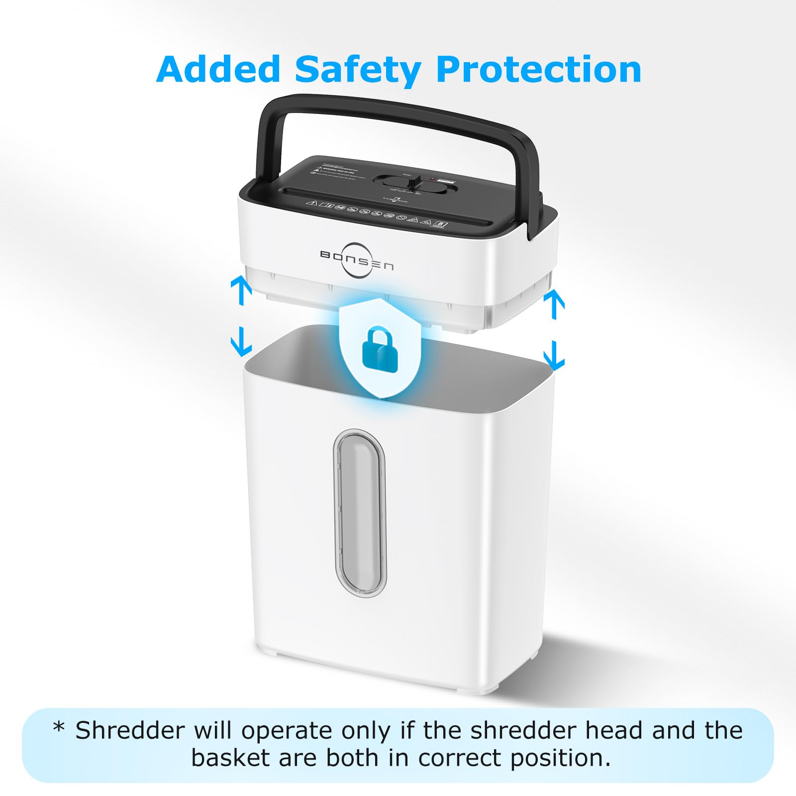 BONSEN Shredder for Home Office, 4 Gallons 8-Sheet Cross Cut Credit Card Shredder, Small Paper Shredder for Home Use, High Security Level P-4, ETL Certification (S3101)
