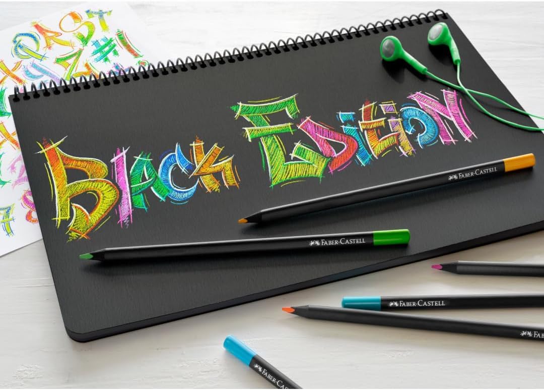 Faber-Castell Black Edition Colored Pencils| Great Back to School Art Supplies | Classic (12 Count)