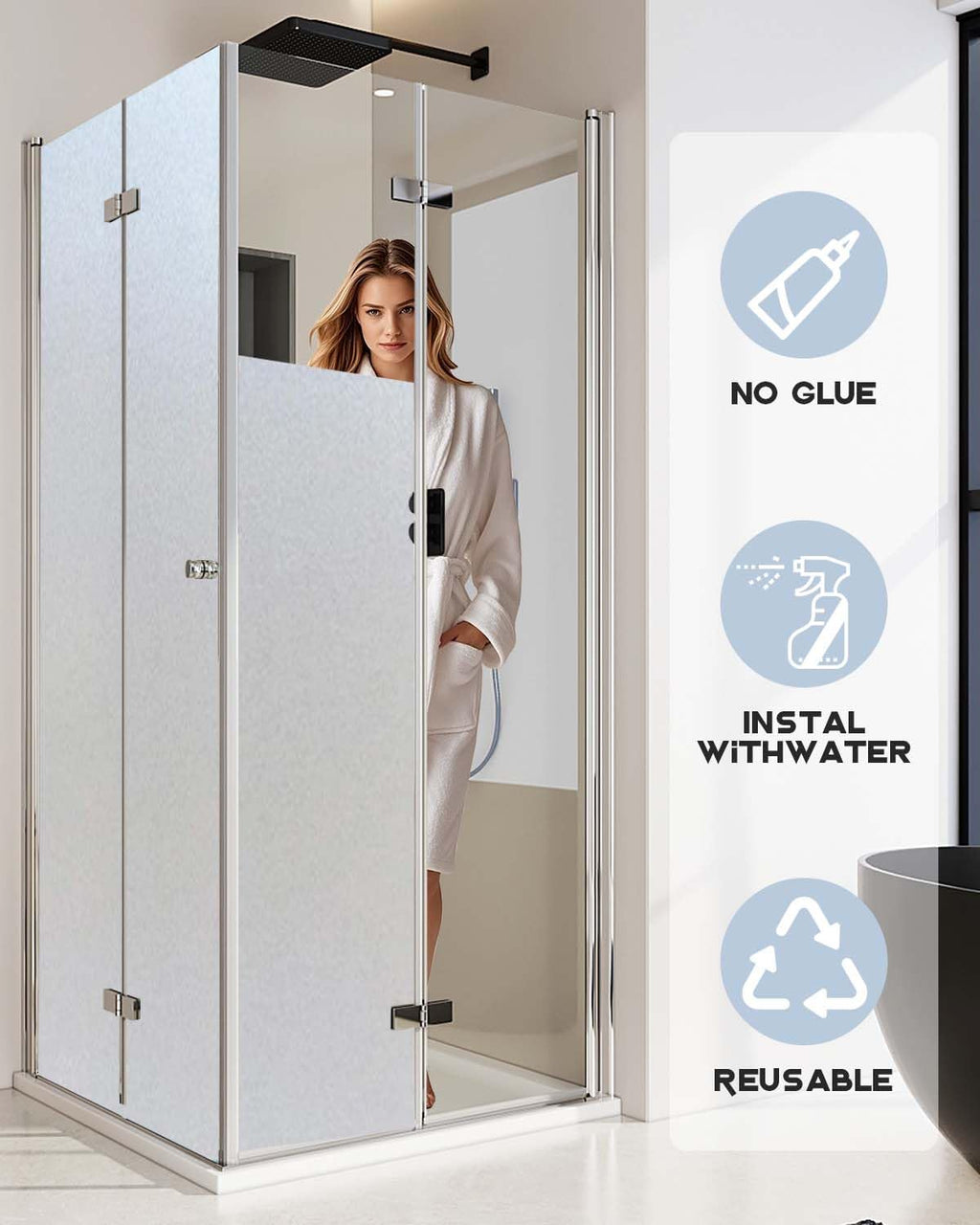 Window Privacy Blinds, Removable Glass Door Privacy Film, Suitable for Bathrooms, Offices, Static Cling Decorative Film, Reusable Window Stickers (Blinds, 17.5 x 78.7 inch)