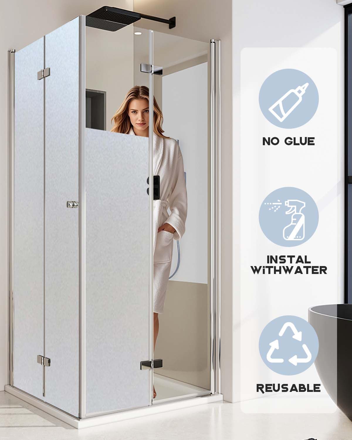 Window Privacy Blinds, Removable Glass Door Privacy Film, Suitable for Bathrooms, Offices, Static Cling Decorative Film, Reusable Window Stickers (Blinds, 17.5 x 78.7 inch)