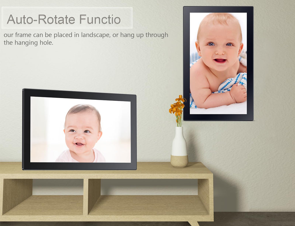 32GB FRAMEO 10.1 Inch Smart WiFi Digital Photo Frame | 1280x800 HD IPS Touchscreen , 32GB Large Storage, Auto Rotate,Share Moments Instantly via Frameo App from Anywhere