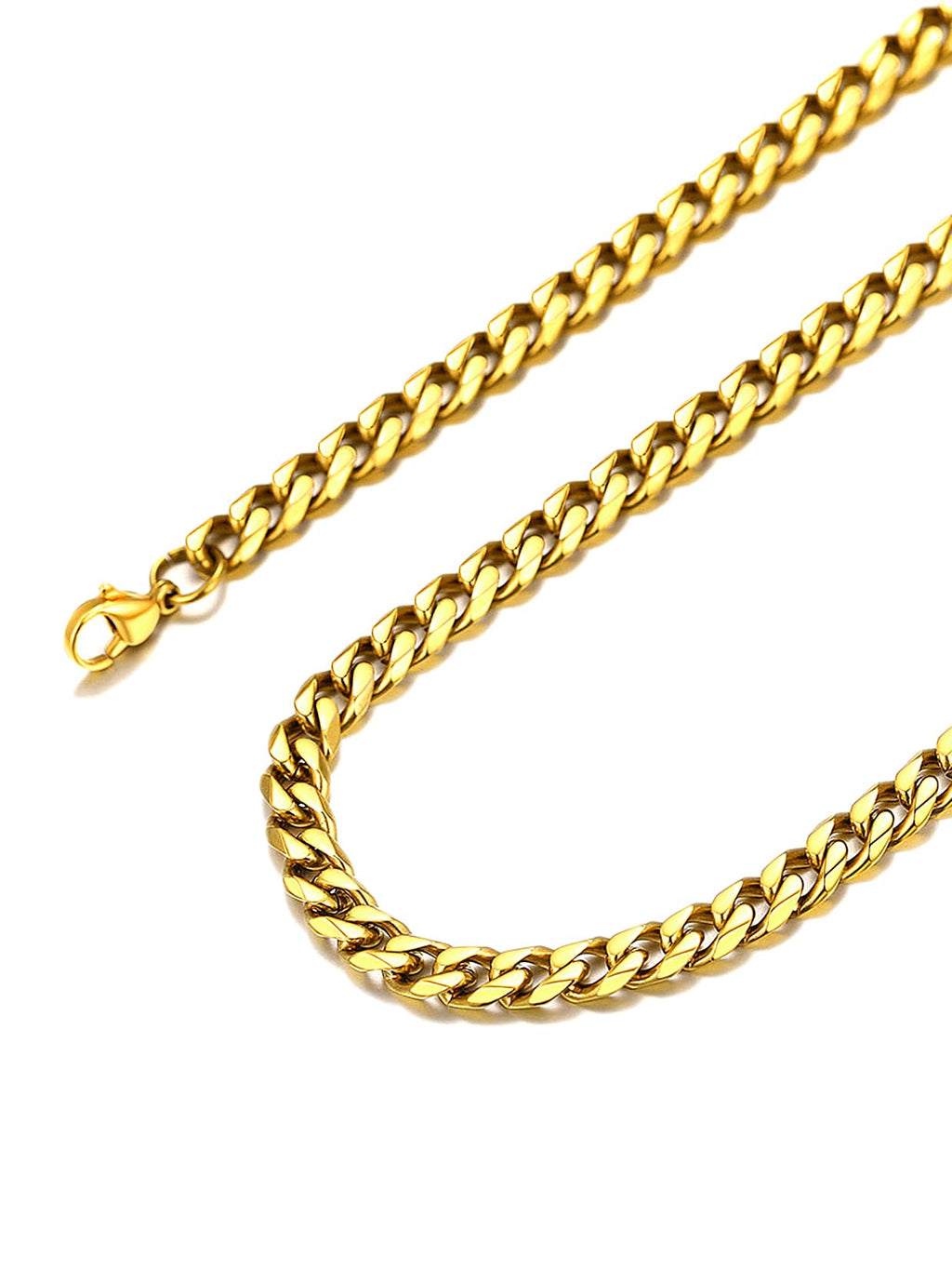 Suplight Cuban Link Chain for Men Women, 18K Gold Plated/Stainless Steel Black Miami Curb Cuban Chain Necklace, 3/6/9/12 mm 14-30 Inch Hip Hop Mens Jewelry, Send Gift Box