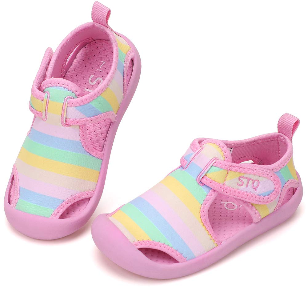 STQ Boys Girls Water Shoes Quick-Dry Slip on Beach Swim Pool Sandals(Toddler/Little Kid)