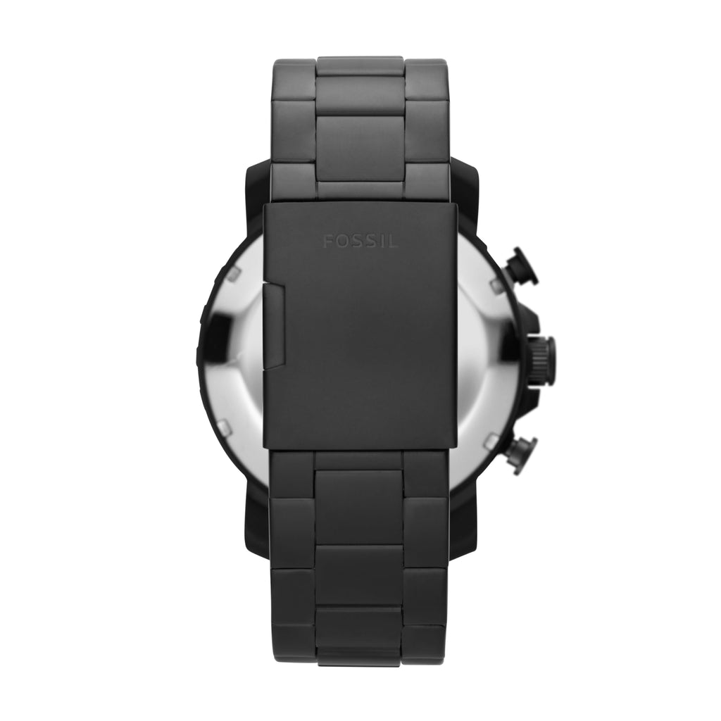 Fossil Men's Nate Quartz Watch, Oversized Stainless Steel Chronograph Watch for Men