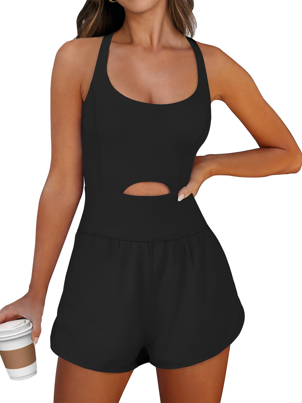 Caracilia Women's Workout Athletic Romper Summer Sets Short Jumpsuits Onesie Running Outfits Exercise Gym 2026 Trendy Clothes
