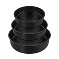 E-far 4 Inch Cake Pan Set of 3, Nonstick Stainless Steel Mini Round Cake Pans Tin, Small Size for Baking Smash Cakes/Cheesecake, Stainless Steel Core & Non-toxic Coating, Straight Side & 2 Inch Deep