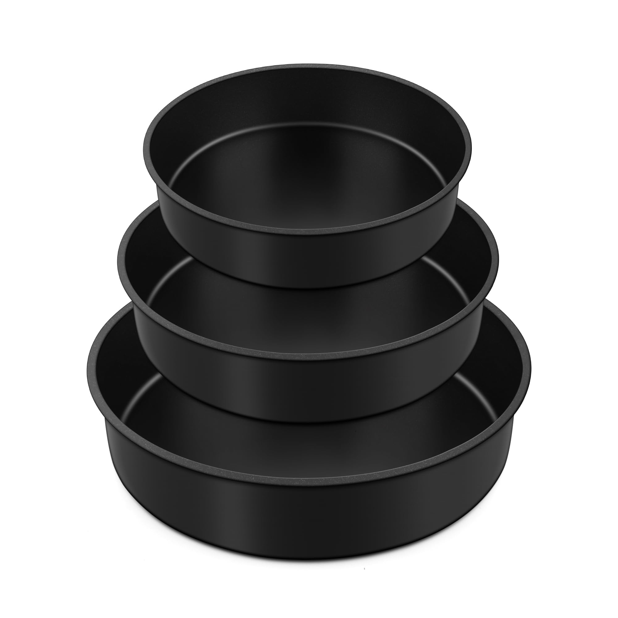 E-far 4 Inch Cake Pan Set of 3, Nonstick Stainless Steel Mini Round Cake Pans Tin, Small Size for Baking Smash Cakes/Cheesecake, Stainless Steel Core & Non-toxic Coating, Straight Side & 2 Inch Deep