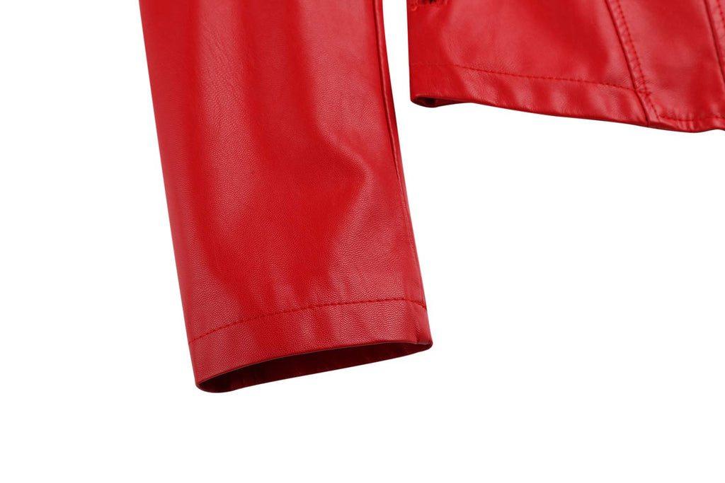 Tanming Women's Faux Leather Moto Biker Short Coat Jacket