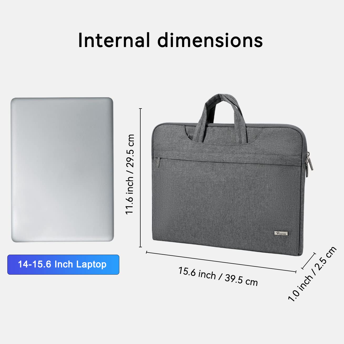 Voova Laptop Bag 13 14 Inch, Waterproof Computer Sleeve Carrying Case with Shoulder Straps & Handle Compatible with Macbook Air 13 M2/M3/M4, MacBook Pro 13/14, HP Dell Lenovo Chromebook 14, Black