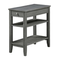 Convenience Concepts American Heritage Chairside End Table with Drawer 23.5" - Classic Living Room Table with Storage Shelf, Bedroom Nightstand, Black