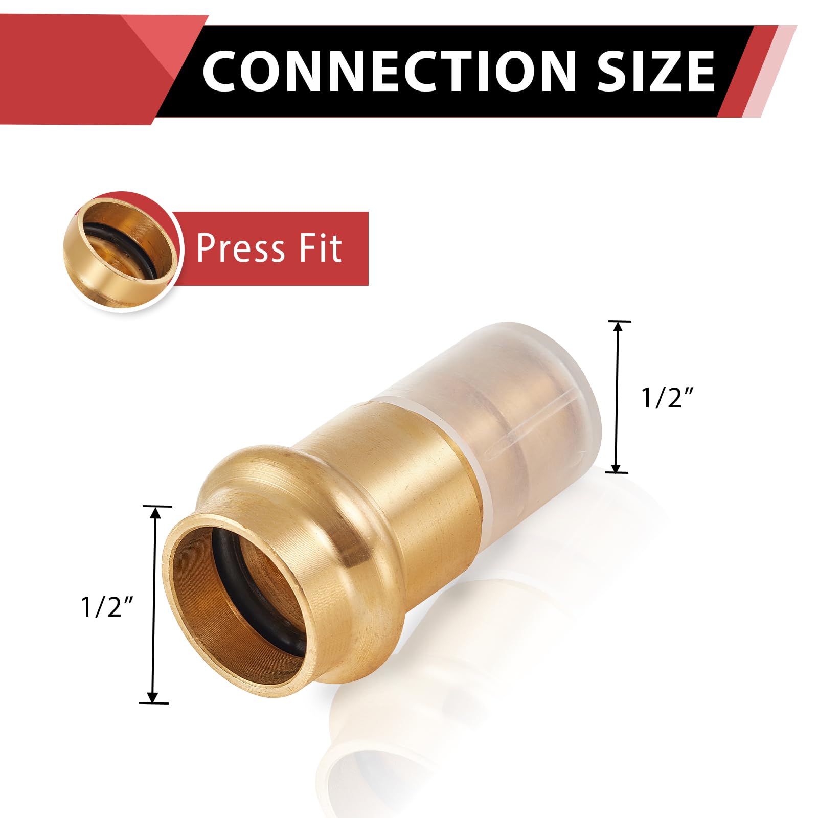 (Pack of 2) EFIELD 1" Copper Press X 1" PEX Crimp Coupling Brass Adapters For Copper and Pex Pipe Connection,(PEX1807388-2PCS)