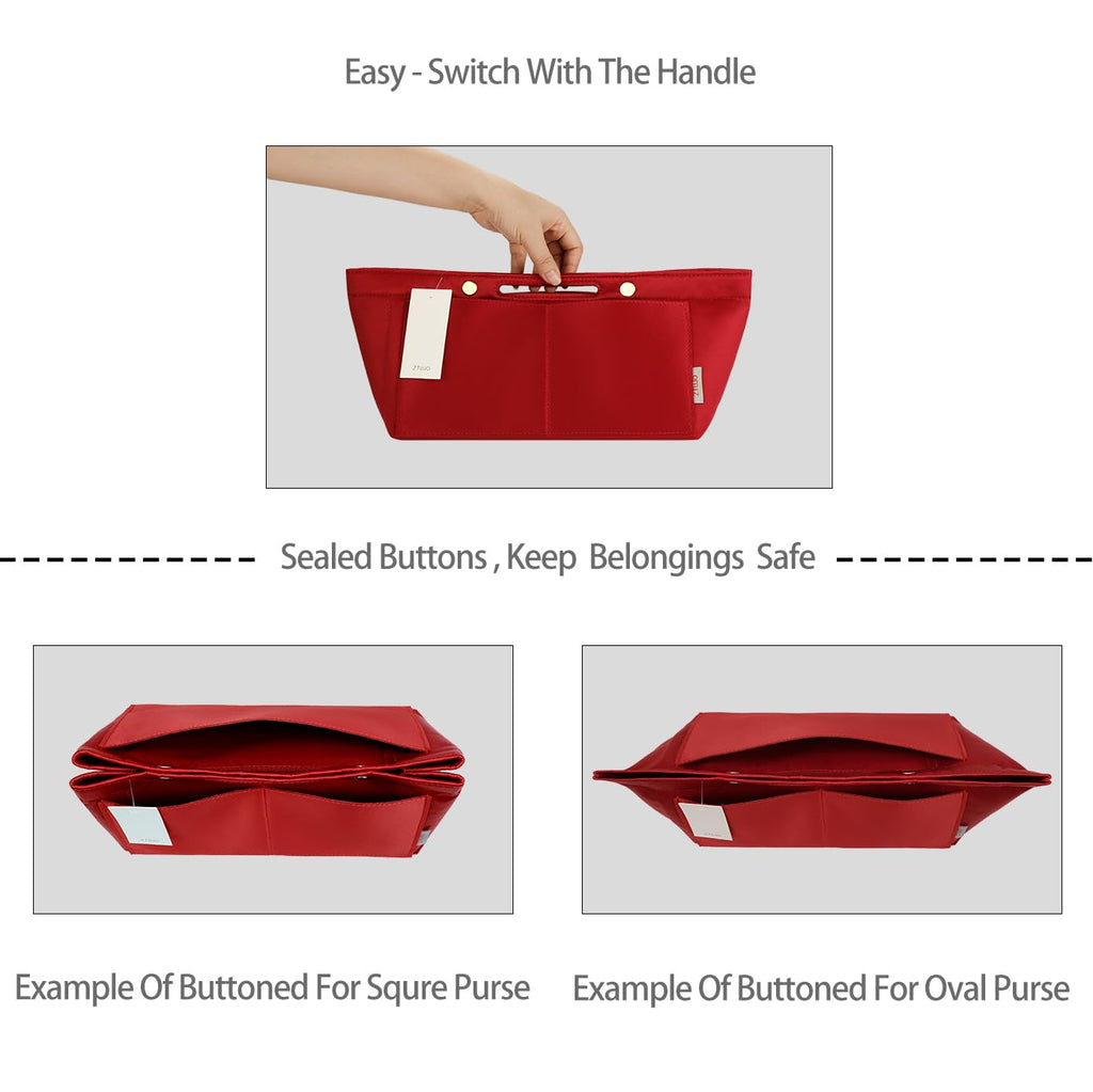ZTUJO Purse Organizer Insert For Handbag & Tote Shaper,Tote Bag Organizer Insert For Speedy Neverful, 6 Sizes(Small, Silky Brown)