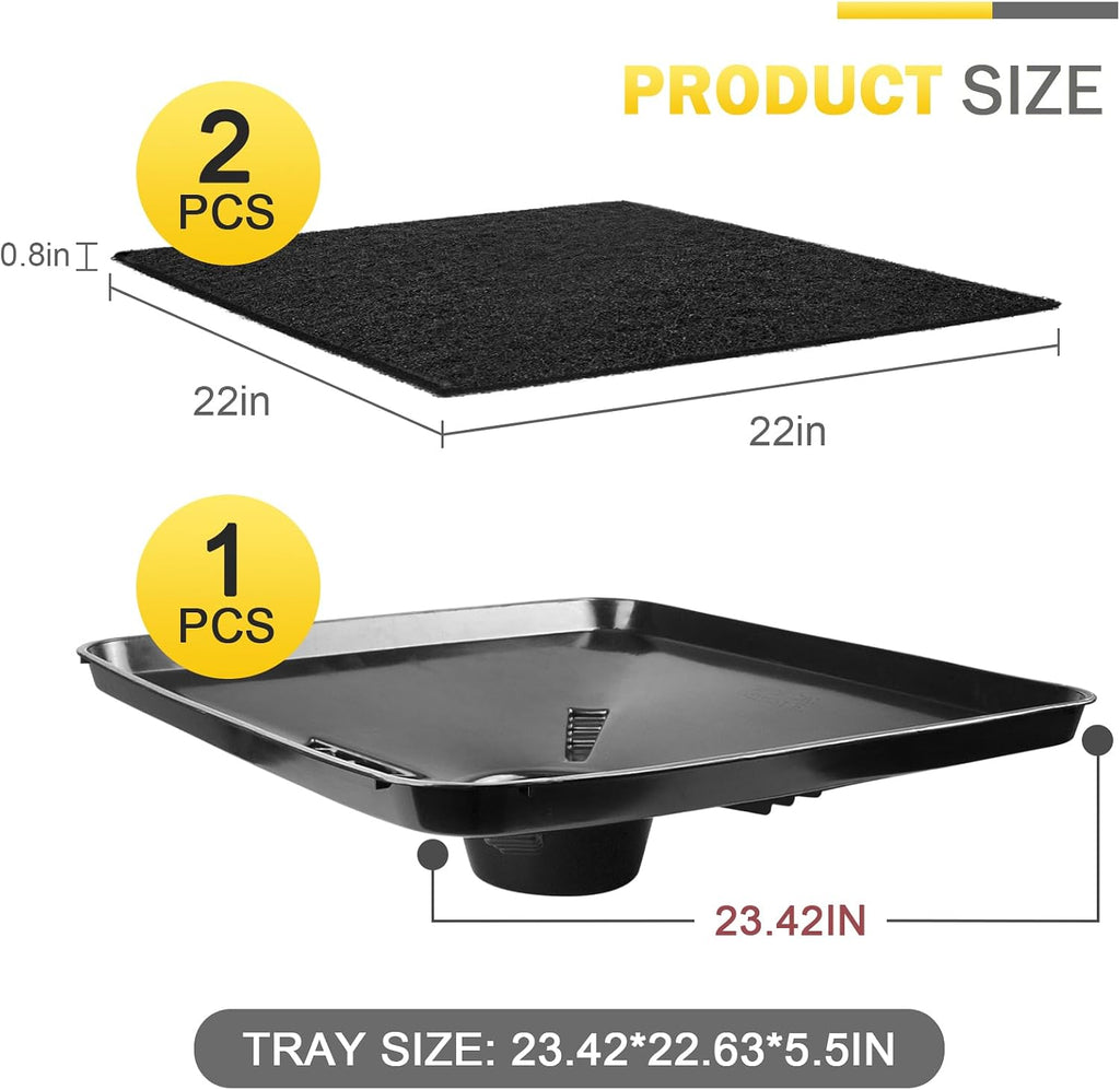 17892 Transmission Drain Pan for Lisle Oil Drains - 2 Pcs 22'' Oil Drain Splash Pad,Large Fluid Catch Pan Square Oil Drain Pan Fits Many Different Funnels Keep Floor Clean