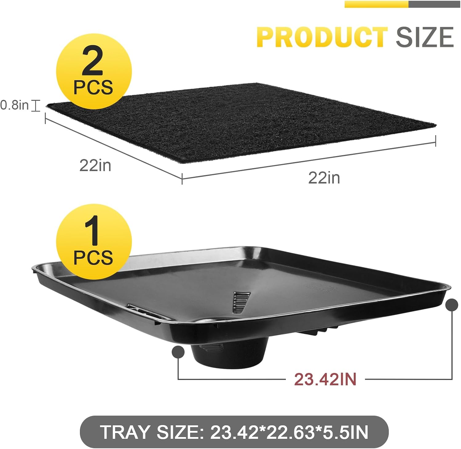 17892 Transmission Drain Pan for Lisle Oil Drains - 2 Pcs 22'' Oil Drain Splash Pad,Large Fluid Catch Pan Square Oil Drain Pan Fits Many Different Funnels Keep Floor Clean