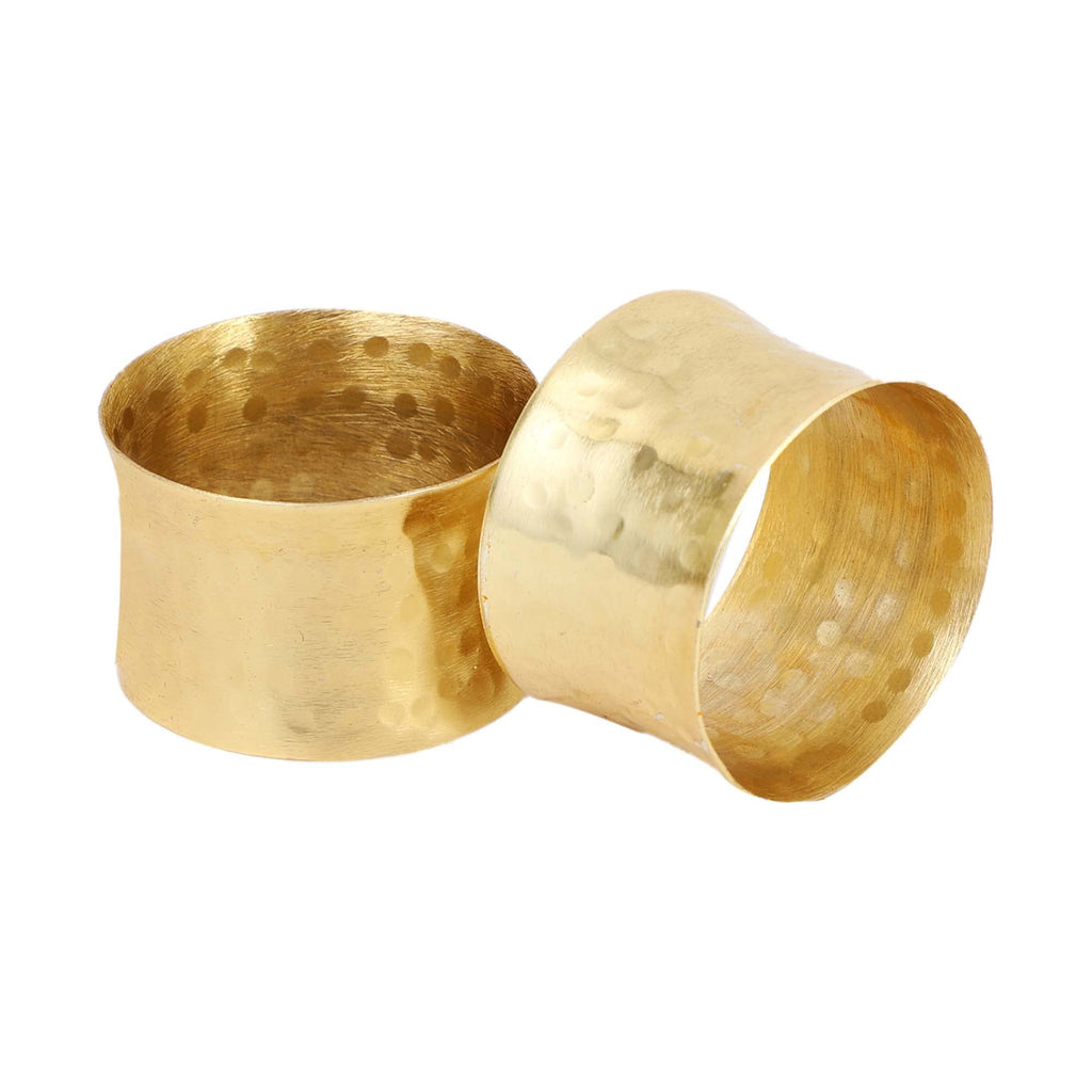 ITOS365 Handmade Round Hammered Antique Napkin Rings Holder for Dinning Table Parties Everyday, Set of 12