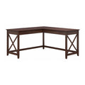 Bush Home Key West 60W Modern Farmhouse L Shaped Desk in Bing Cherry, 60-Inch Corner Computer Table for Home Office Workspace
