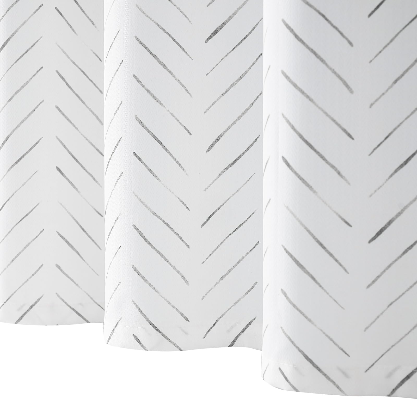 jinchan Small Stall Black and White Shower Curtain 36x72 Inches Inky Herringbone Chevron Zig Zag Waterproof Fabric Modern Farmhouse Shower Curtains for Bathroom with 7 Hooks