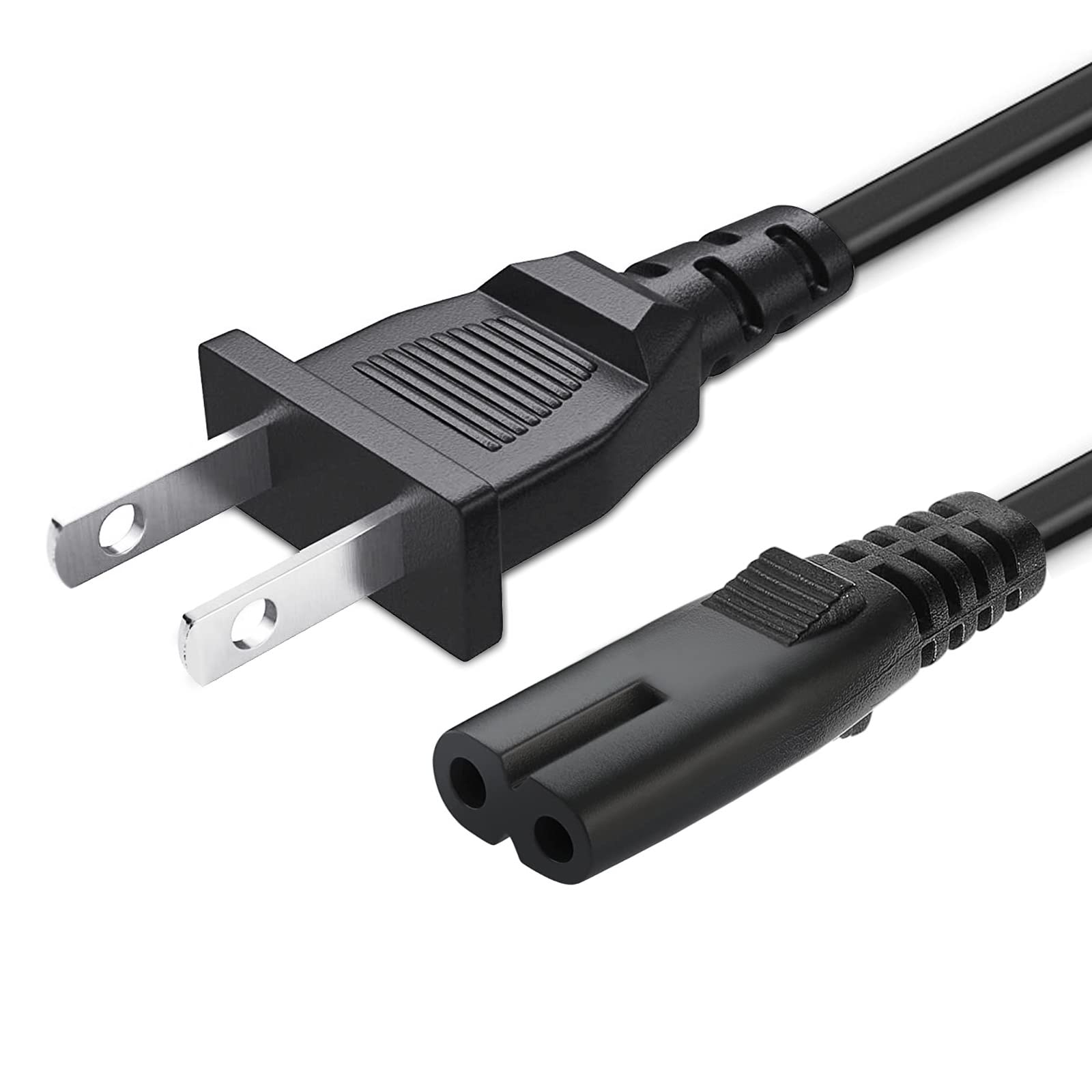 2 Prong TV Power Cable Cord for TCL Roku Smart LED LCD HD TV 24" 32" 40" 42" 43" 48" 50" 55" 60" 65" 75" 85"Inch - TCL Roku TVS 55s405 43s425 50s425 AC Plug A Power Supply Cord 3FT Cable Replacement