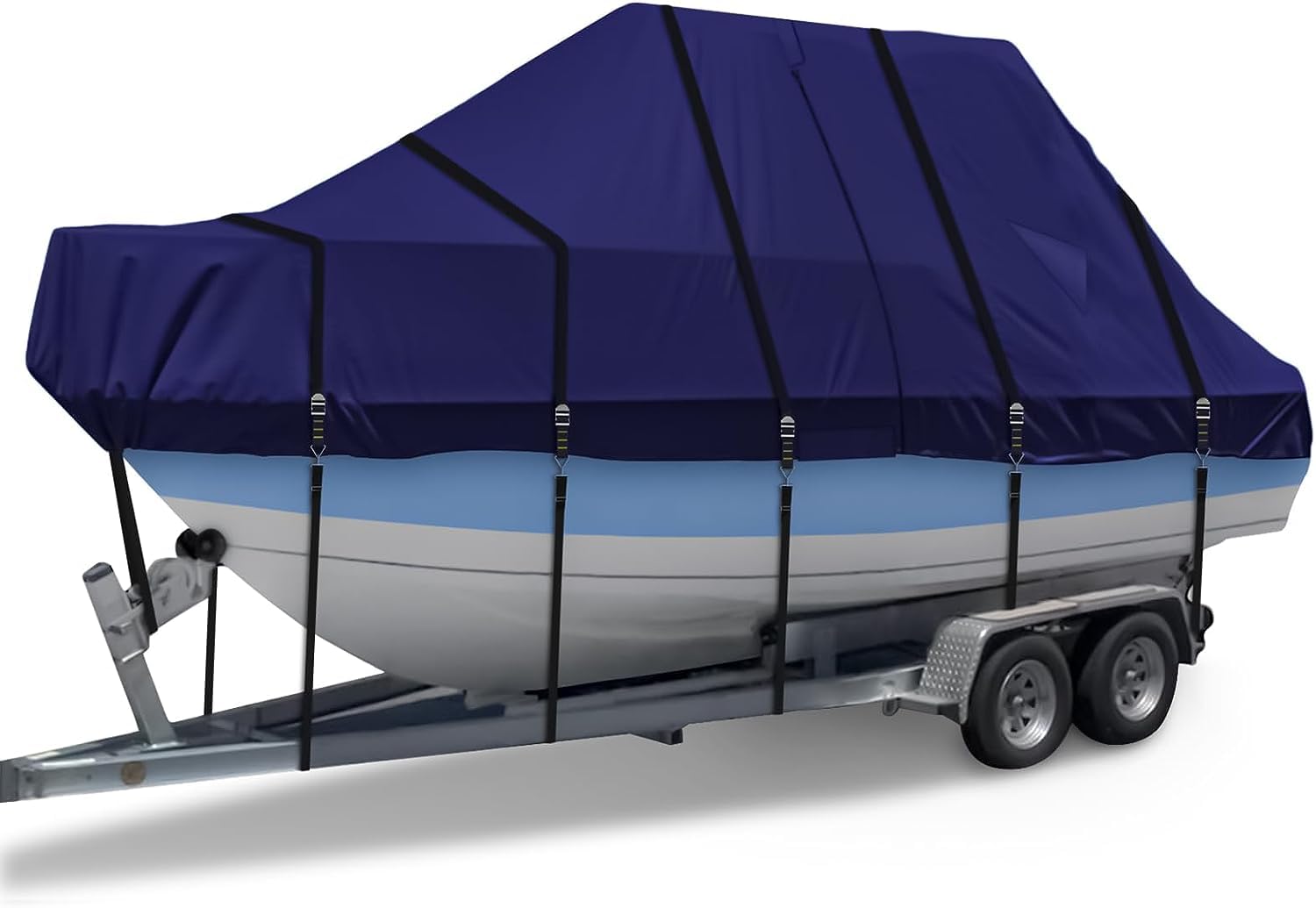 900D T Top Boat Cover -Heavy Duty Waterproof Trailerable Center Console Boat Cover fits for Beam Width Up to 102", Gray