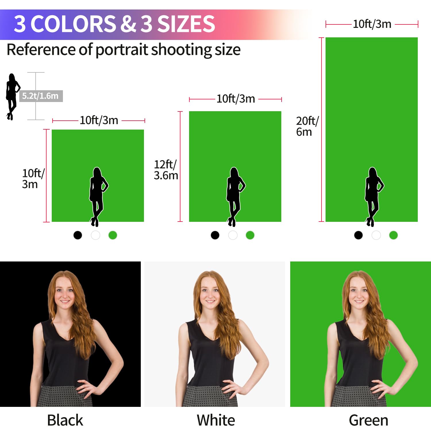 Black Backdrop 10x10ft, Photo Backdrop Curtain for Photoshoot, Pure Photographic Studio Backgrounds, Thick Polyester Fabric Photography Black Screen for Party Portraits Video Recording (Backdrop Only)
