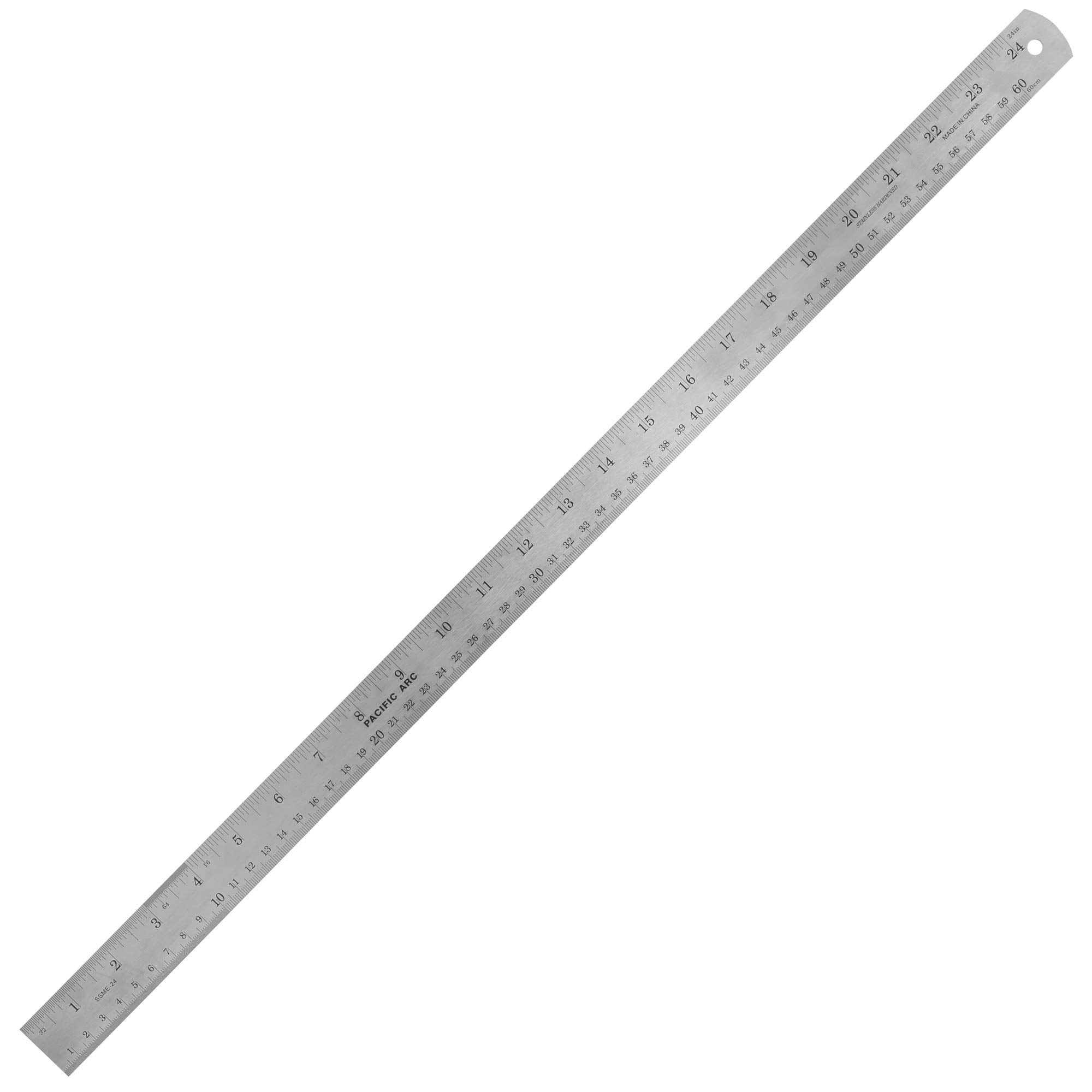 2 Pack Pacific Arc 12 Inch Stainless Steel Ruler with Inch/Metric Conversion Table