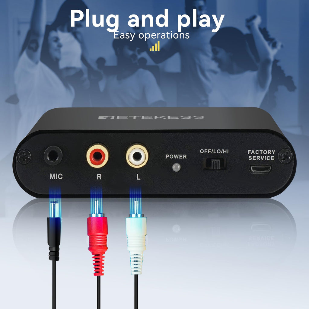 Retekess TA003 Silent Disco System, Silent Disco Transmitter, 3 Channels,Plug and Play, 300m Range for House Party, Fitness and School (1 Transmitter)