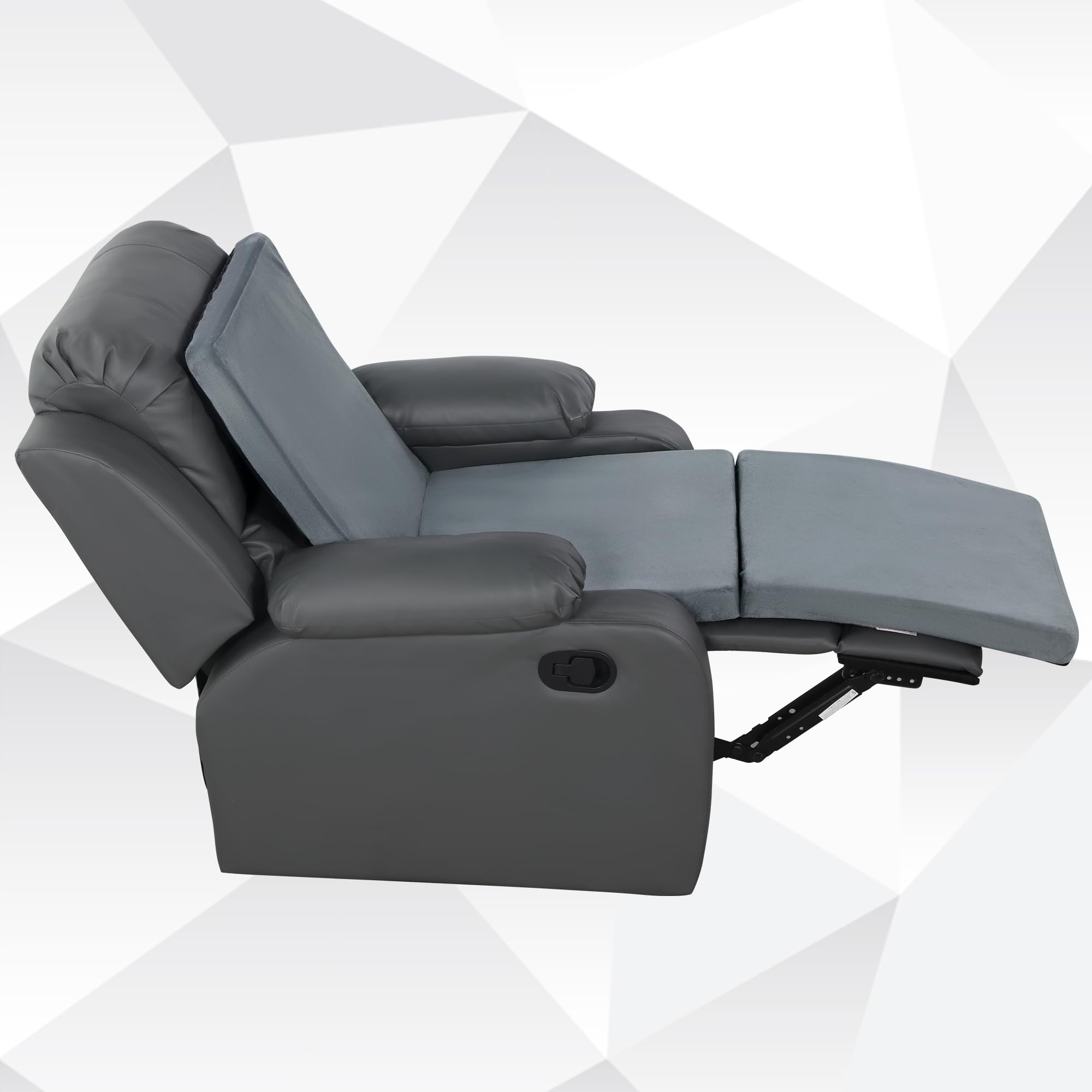 HOMBYS 3-in-1 Recliner Seat Cushion with Lumbar Support Pillow & Footrest, Multi-Functional Adjustable Height 2" to 6" for You to Choose, Non-Slip Foam Chair Cushion for Elderly, Black