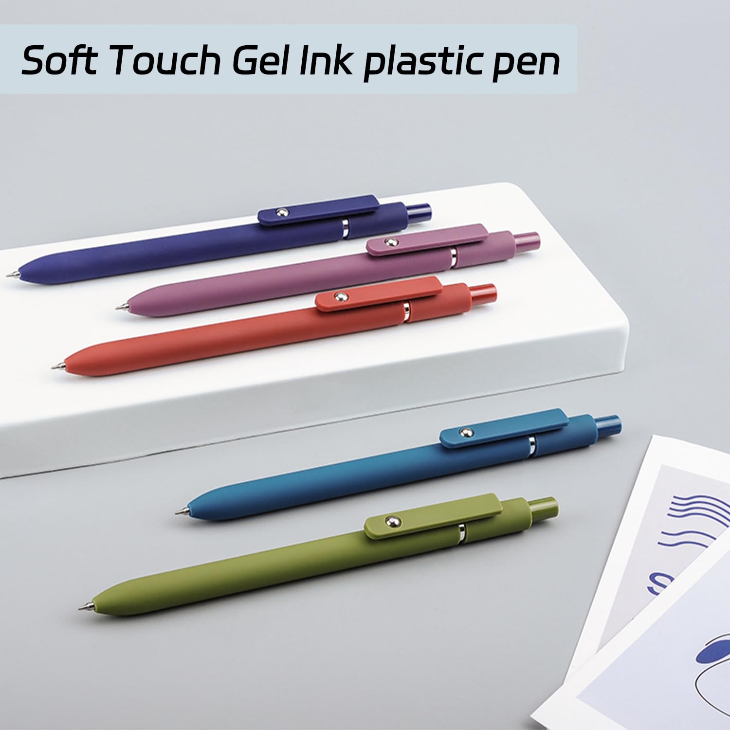 ACEES Gel Pens, 6 Pcs 0.5mm Fine Point Black Ink Pen With Smooth Writing, Office Desk Accessories, School Writing Supplies Gifts for Men Women, Quick Dry Pens For Journaling, Black/Gray/White