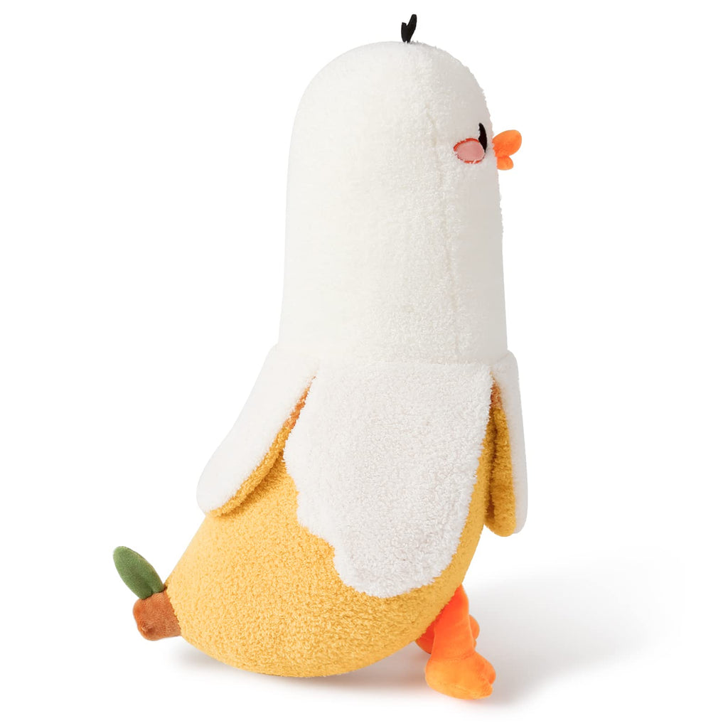 PEACH CAT Cute Banana Duck Stuffed Animal Long Banana Chef Duck Plush Pillow for Girls and Boys White 12"