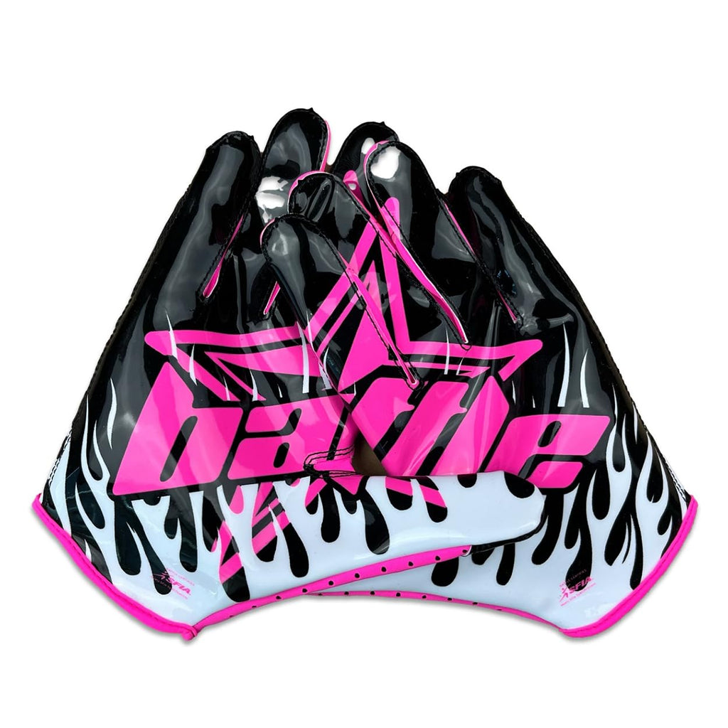 Battle Doom Speed Football Receiver Gloves – Ultra Stick Grip, Compression Fit (Runs Tight – Size Up If Between Sizes), Youth & Adult Football Gloves