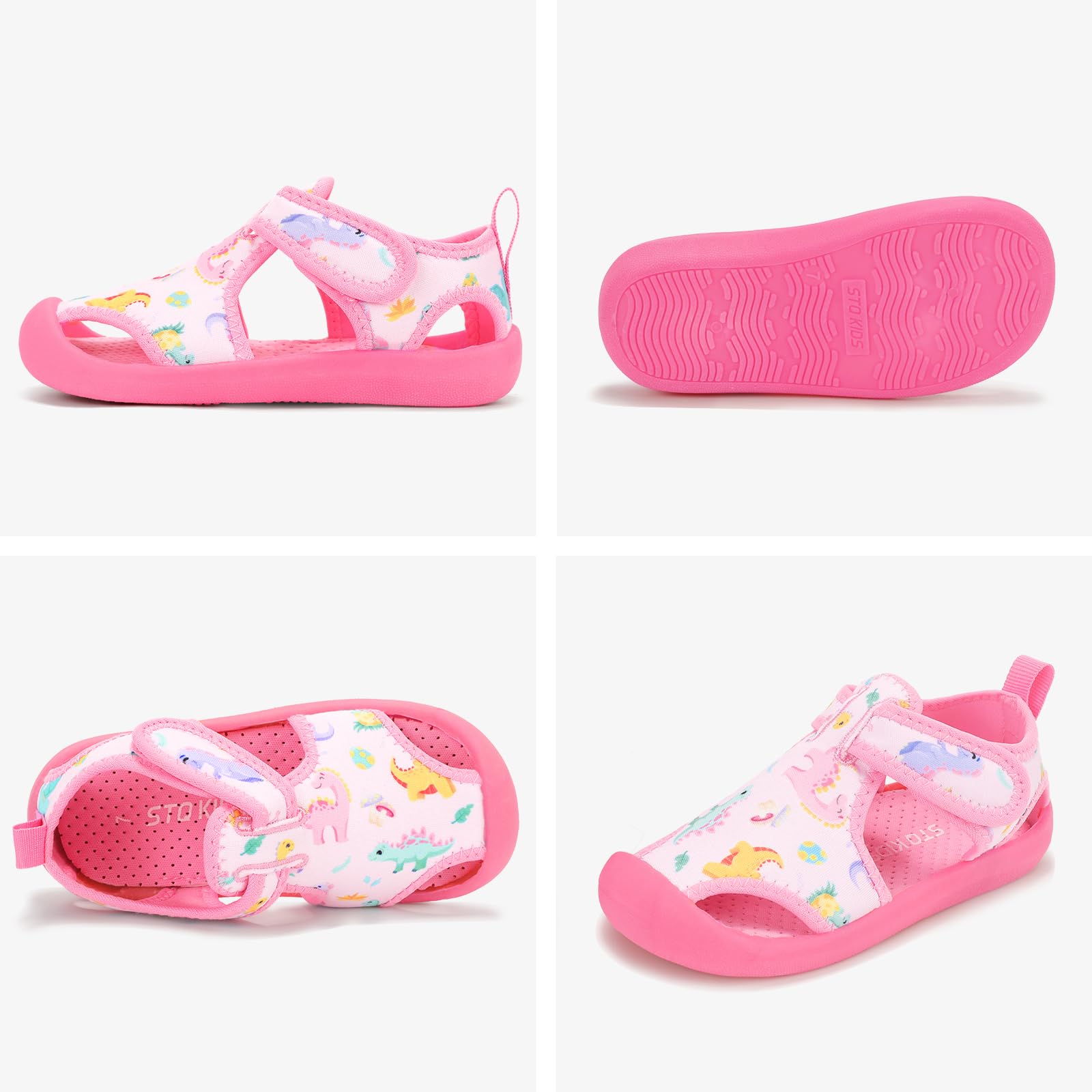 STQ Boys Girls Water Shoes Quick-Dry Slip on Beach Swim Pool Sandals(Toddler/Little Kid)