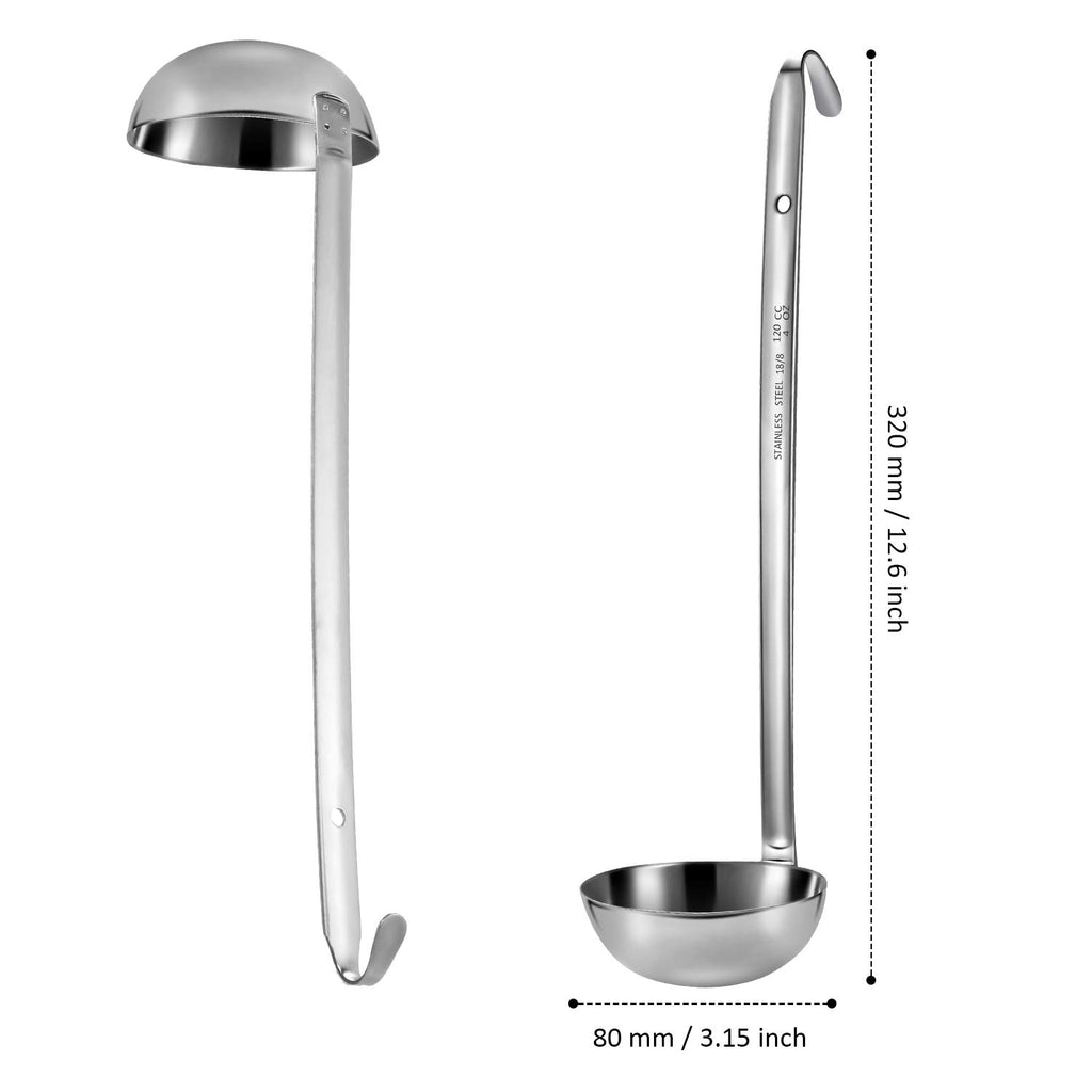 meekoo 1 Pieces Stainless Steel Ladle Soup Handle Ladle with Pouring Rim for Kitchen Cooking Soup Sauce (1 oz)