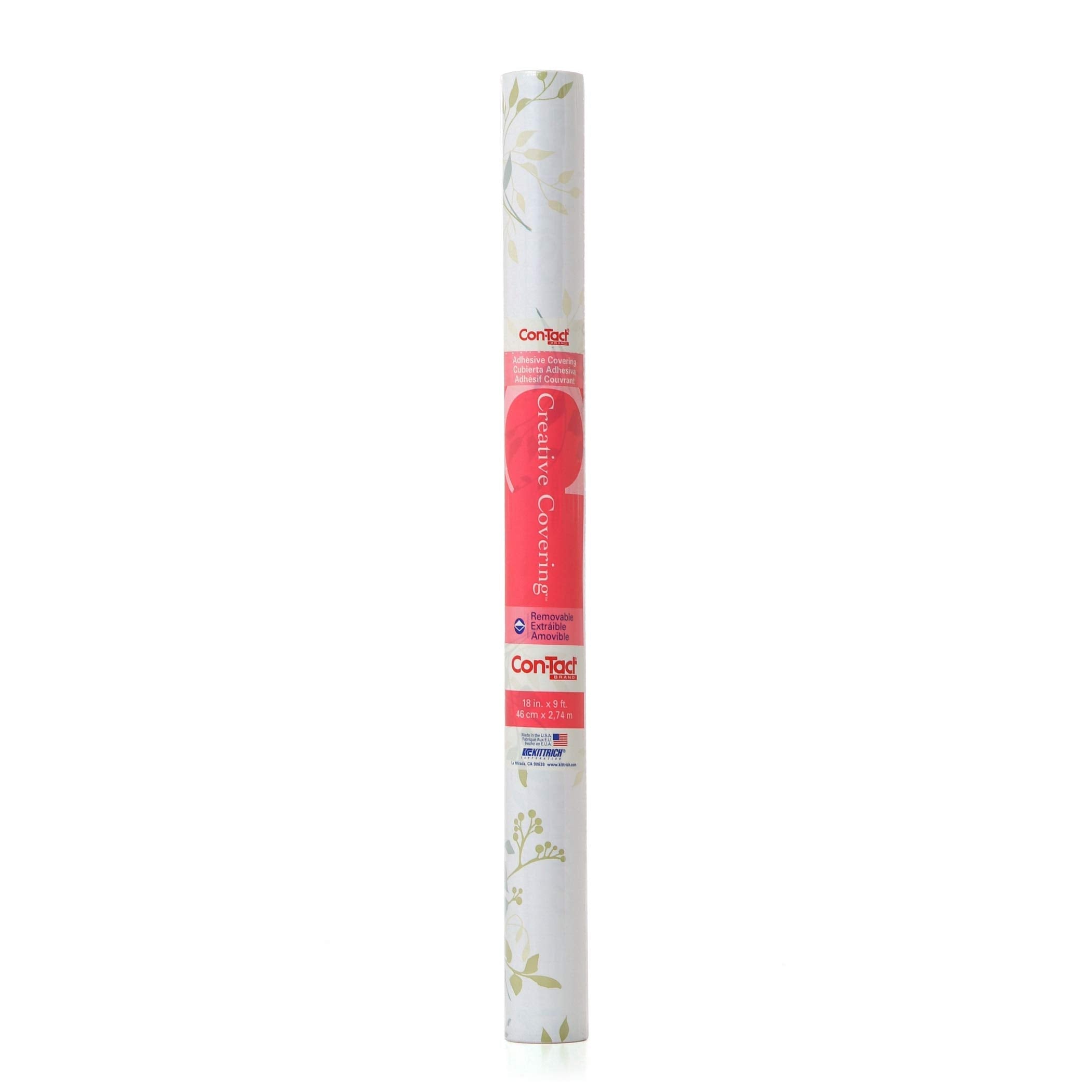 Con-Tact Brand Creative Covering, Self-Adhesive Shelf Liner, Multi-Purpose Vinyl Roll, Easy to Use and Apply, 18'' x 50', Abby Sage