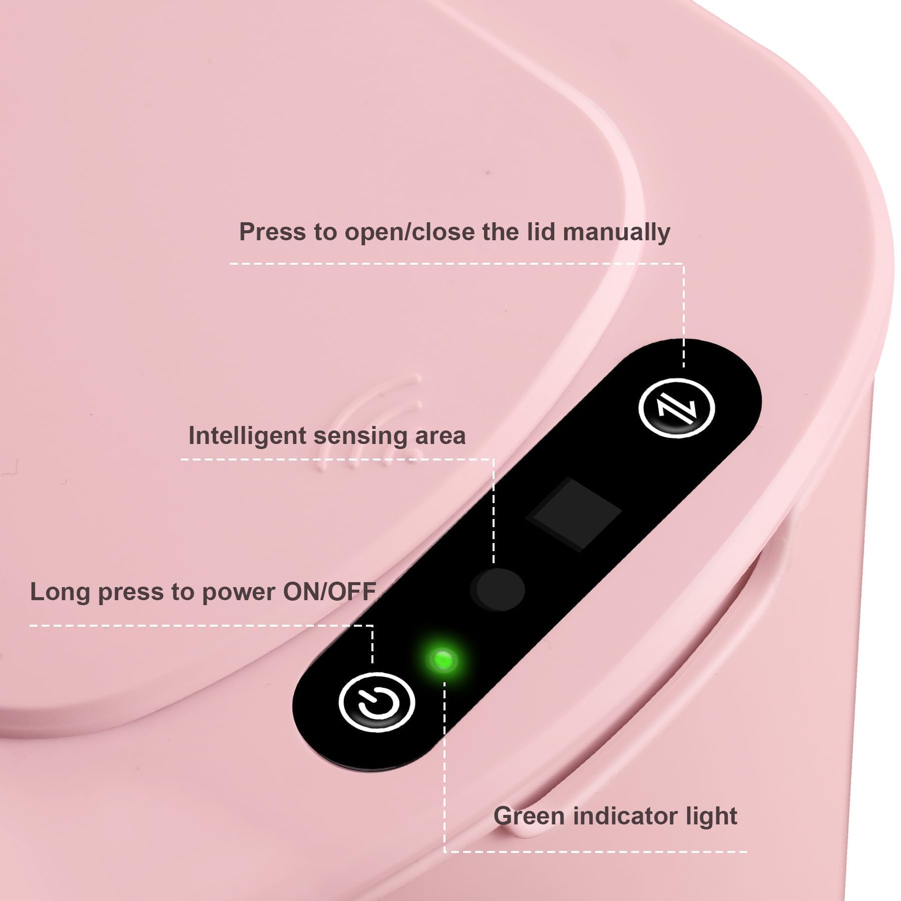 Cesun Automatic Motion Sensor Black Bathroom Trash Can with Lid, 2.6 Gallon Touchless Trash Bin, Smart Plastic Slim Garbage Can Small Wastebasket for Toilet, Office, rv, Bedroom, Living Room