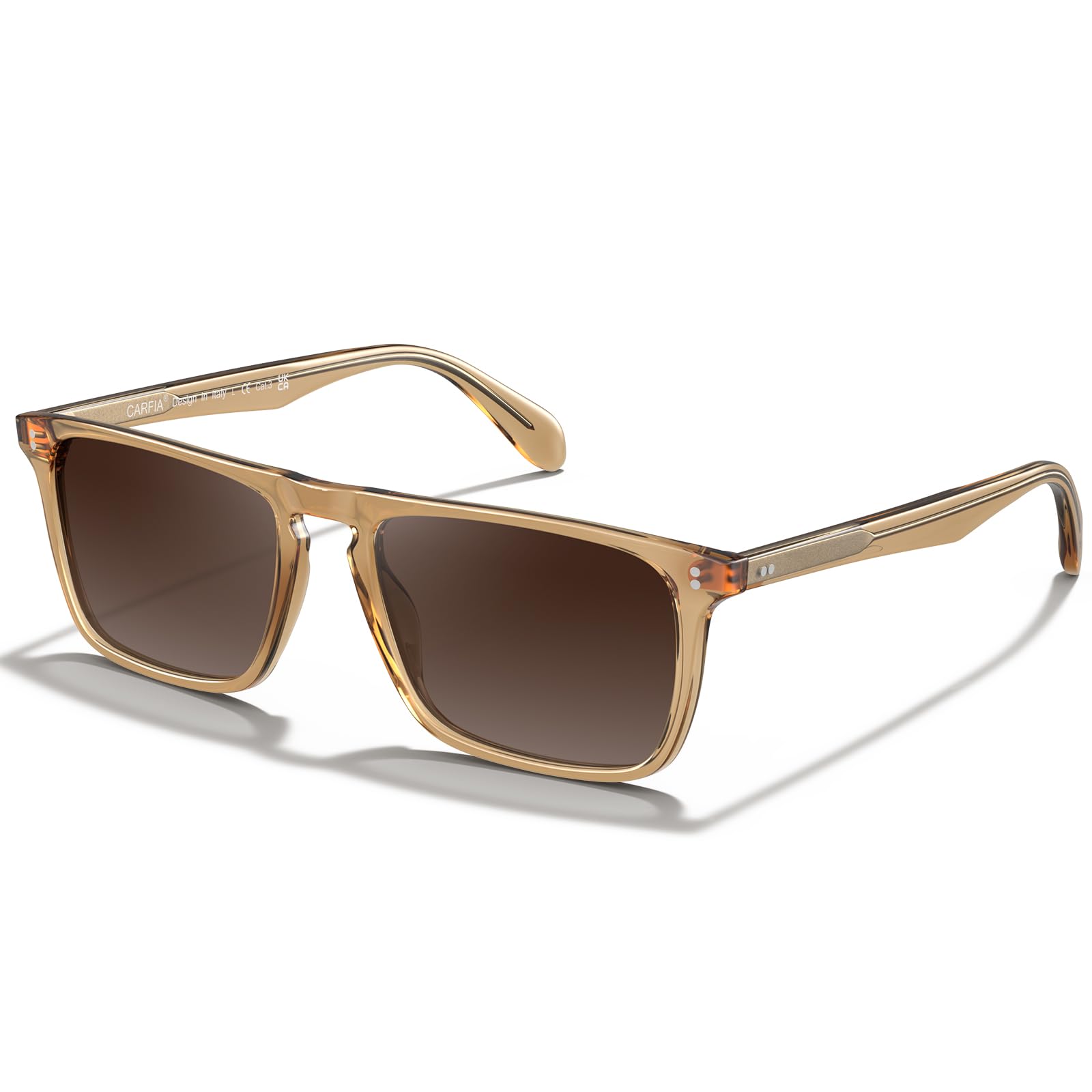CARFIA Retro Polarized Sunglasses for Men UV Protection Hand-crafted Acetate Frame Fashion Cool Sun Glasses CA53572