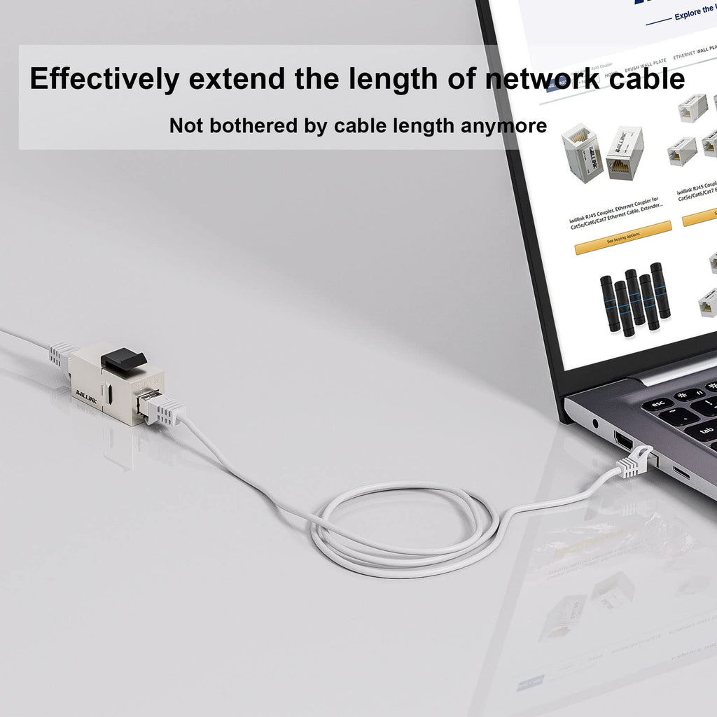iwillink 10Gbps CAT6 Coupler RJ45 Keystone Shielded Coupler 10-Pack, Ethernet Coupler, Female to Female Keystone Jack, STP Keystone Insert for Cat6/Cat5e Cable