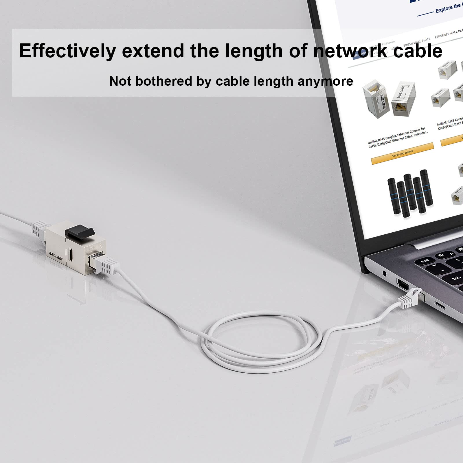 iwillink 10Gbps CAT6 Coupler RJ45 Keystone Shielded Coupler 10-Pack, Ethernet Coupler, Female to Female Keystone Jack, STP Keystone Insert for Cat6/Cat5e Cable